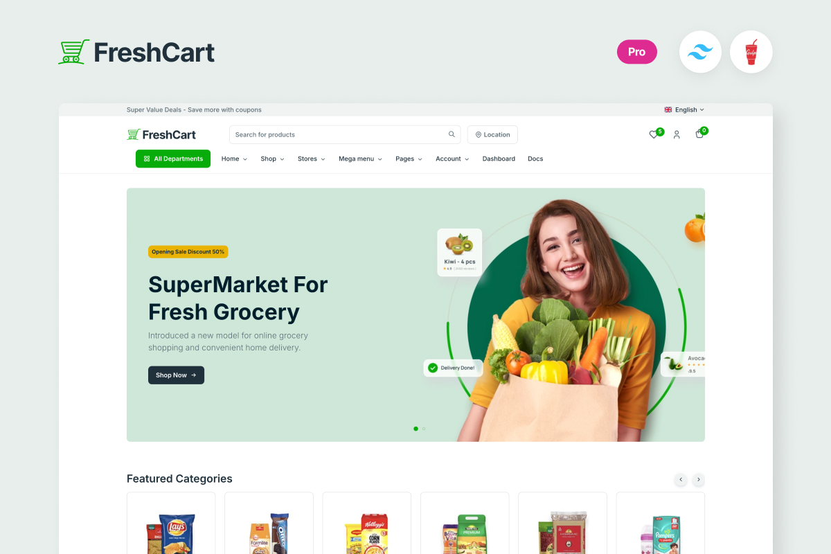 Tailwind CSS ecommerce HTML templare