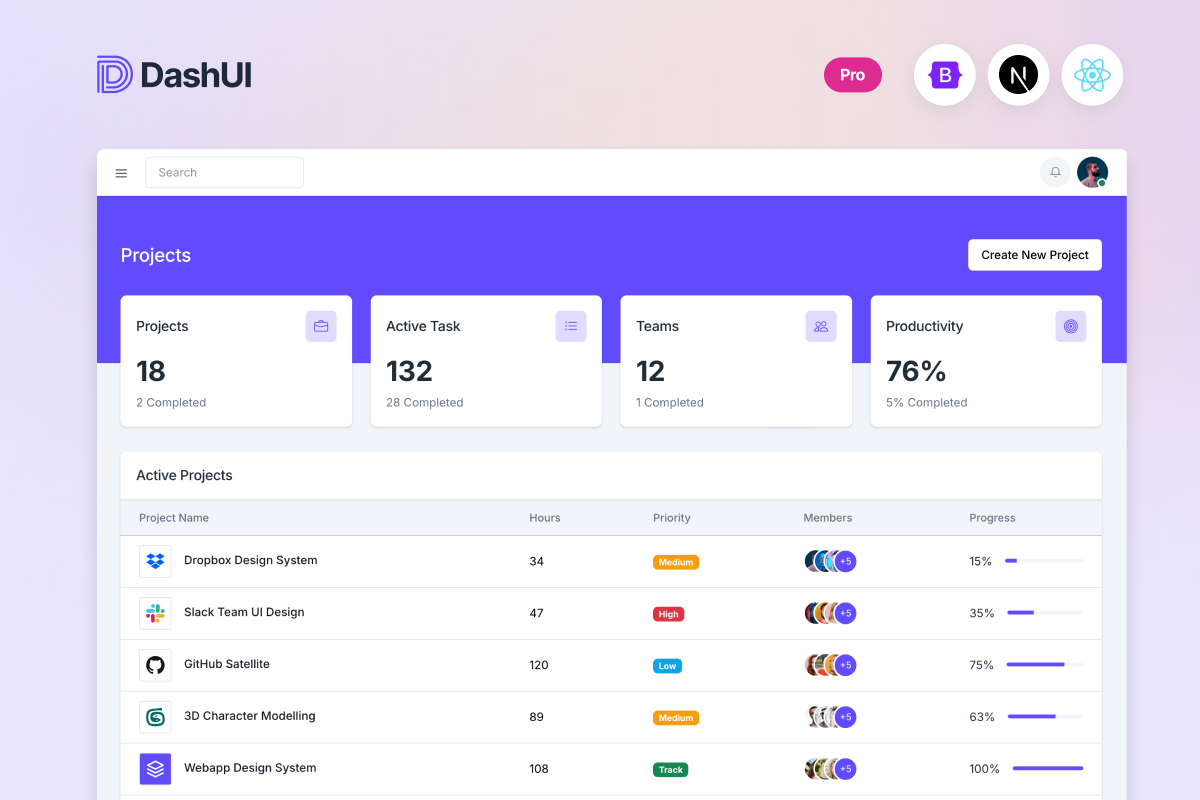 next js template