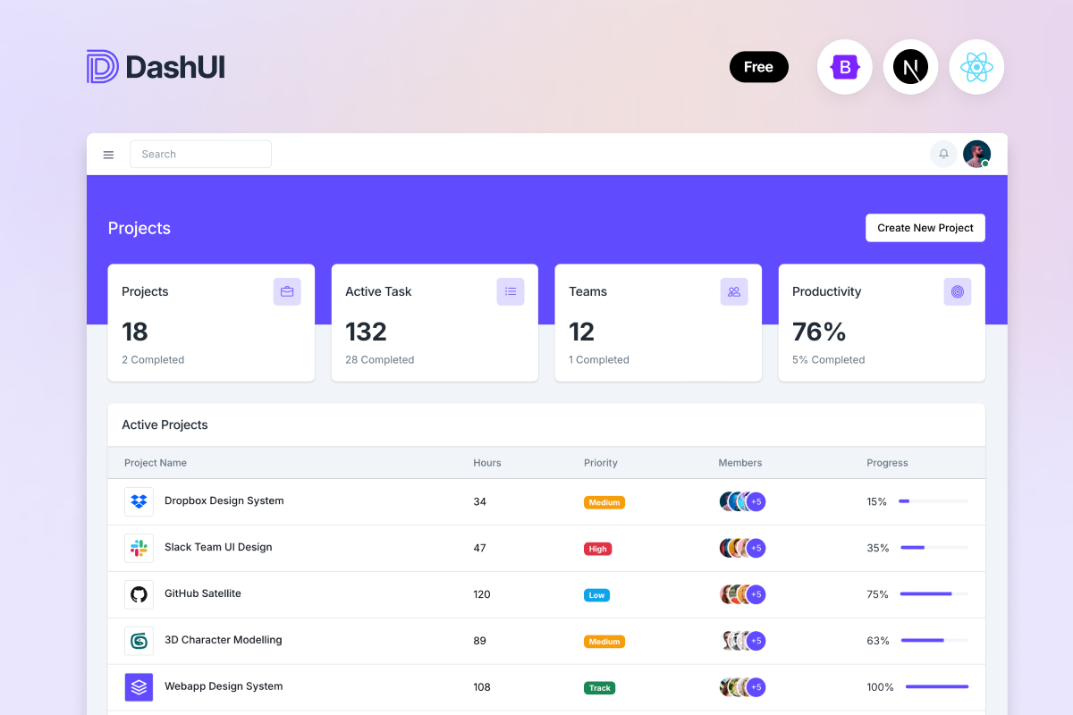 free next js templates