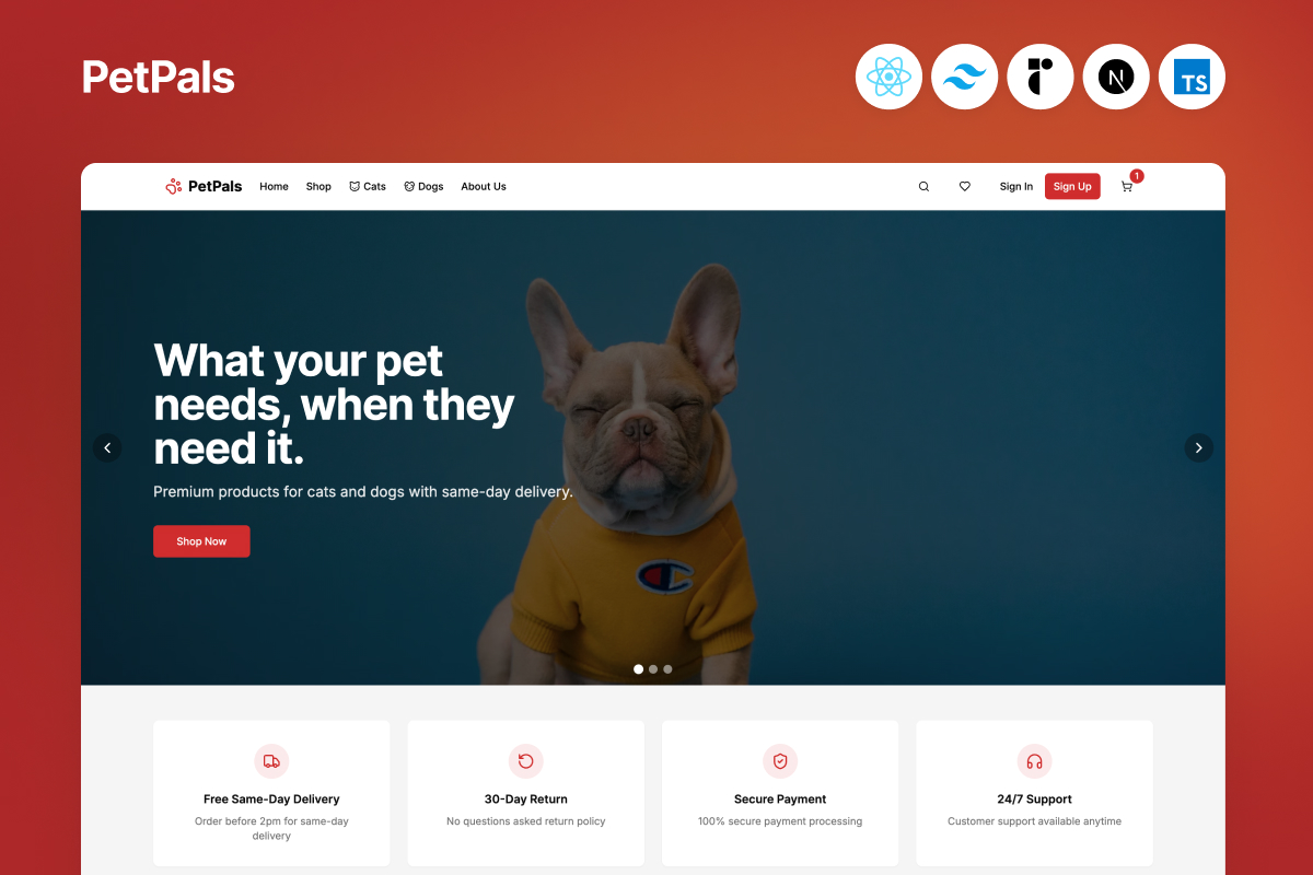 modern pet store ecommerce template