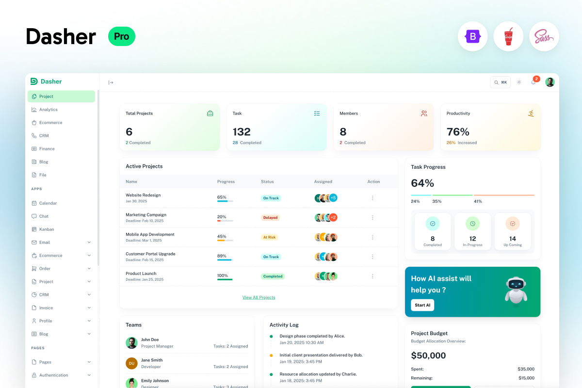 Minimal Bootstrap 5 admin template