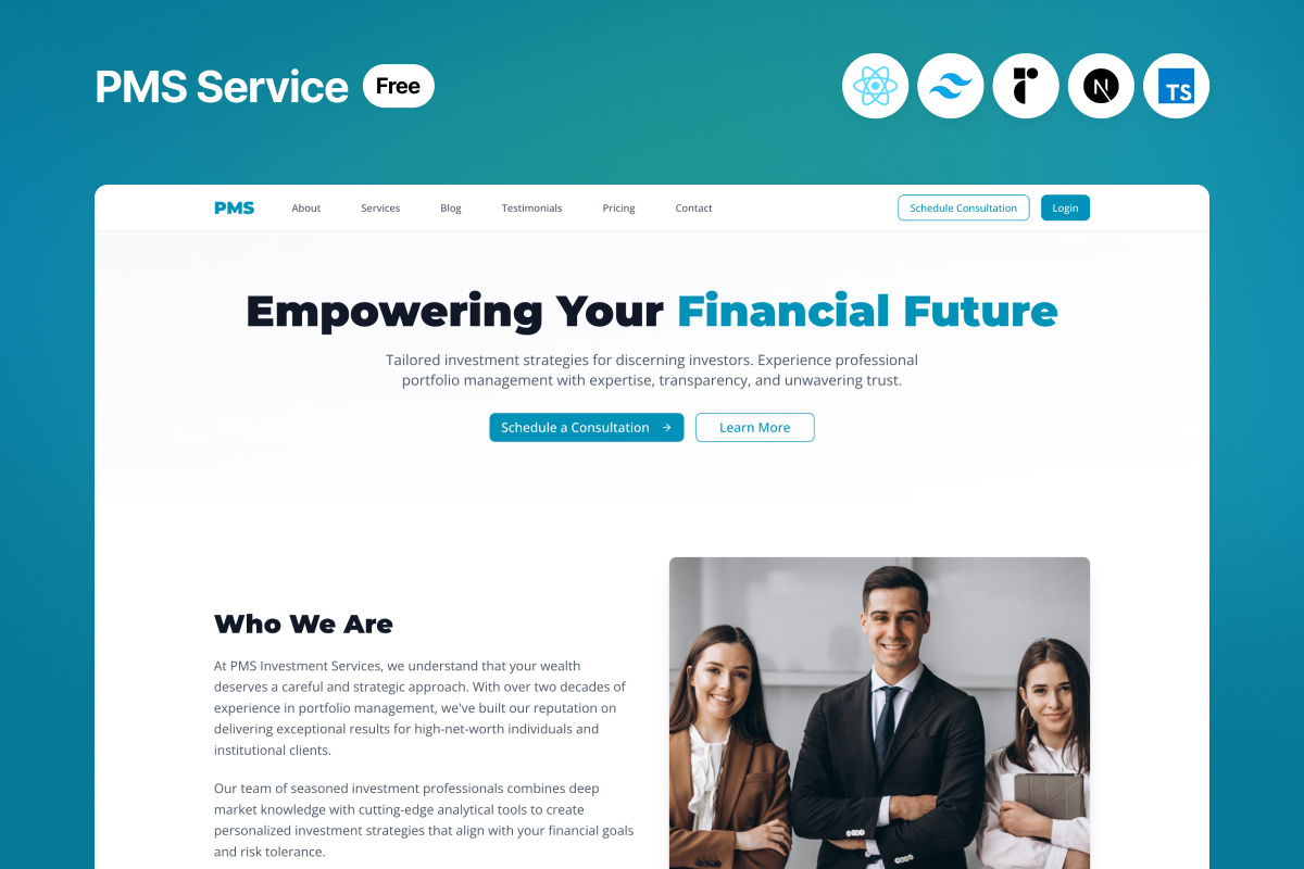 Next.js Finance Website Template