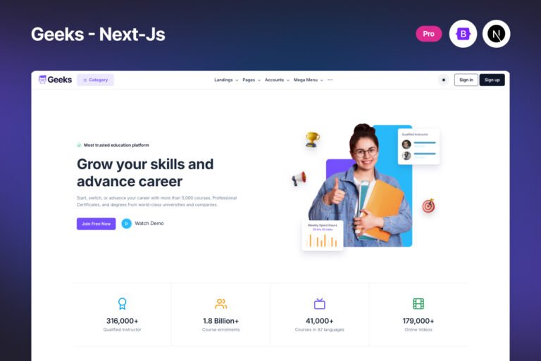 Geeks Next.js eLearning Template - Codescandy
