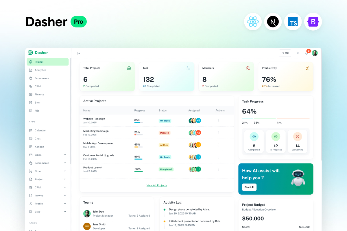 minimal next js admin template