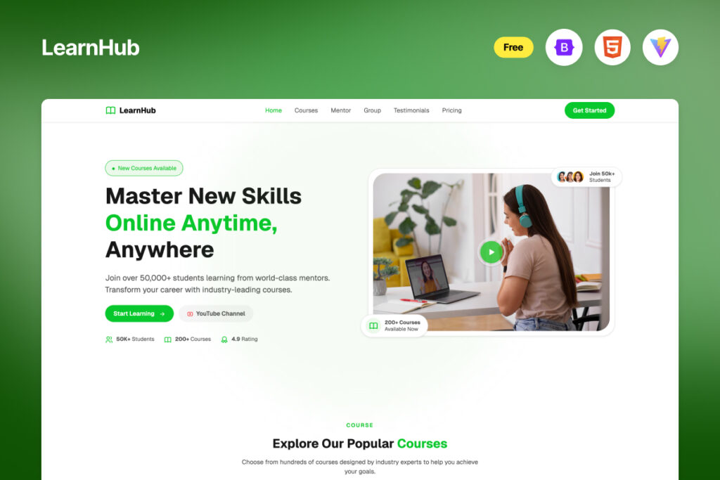 eLearning Bootstrap Educational Website Template