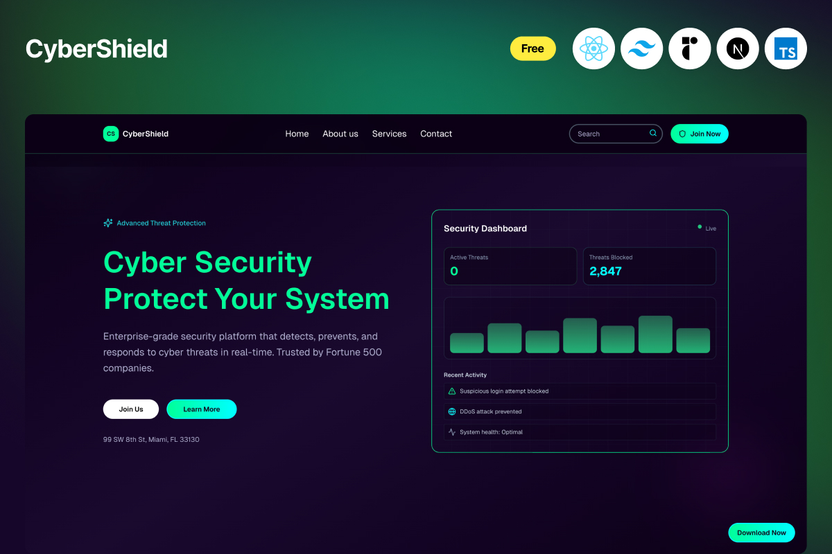 Cybersecurity SaaS Website Template